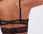 Isla Lace & Satin Bustier Private Set - Black