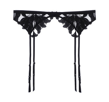 Rosie Lace & Mesh Suspenders Black